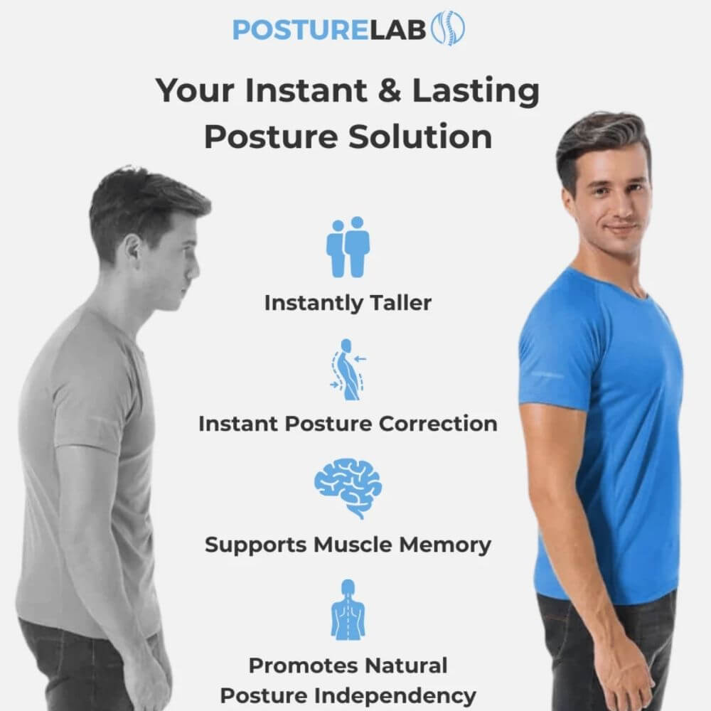 PostureLab back brace promoting instant posture correction and muscle memory for men